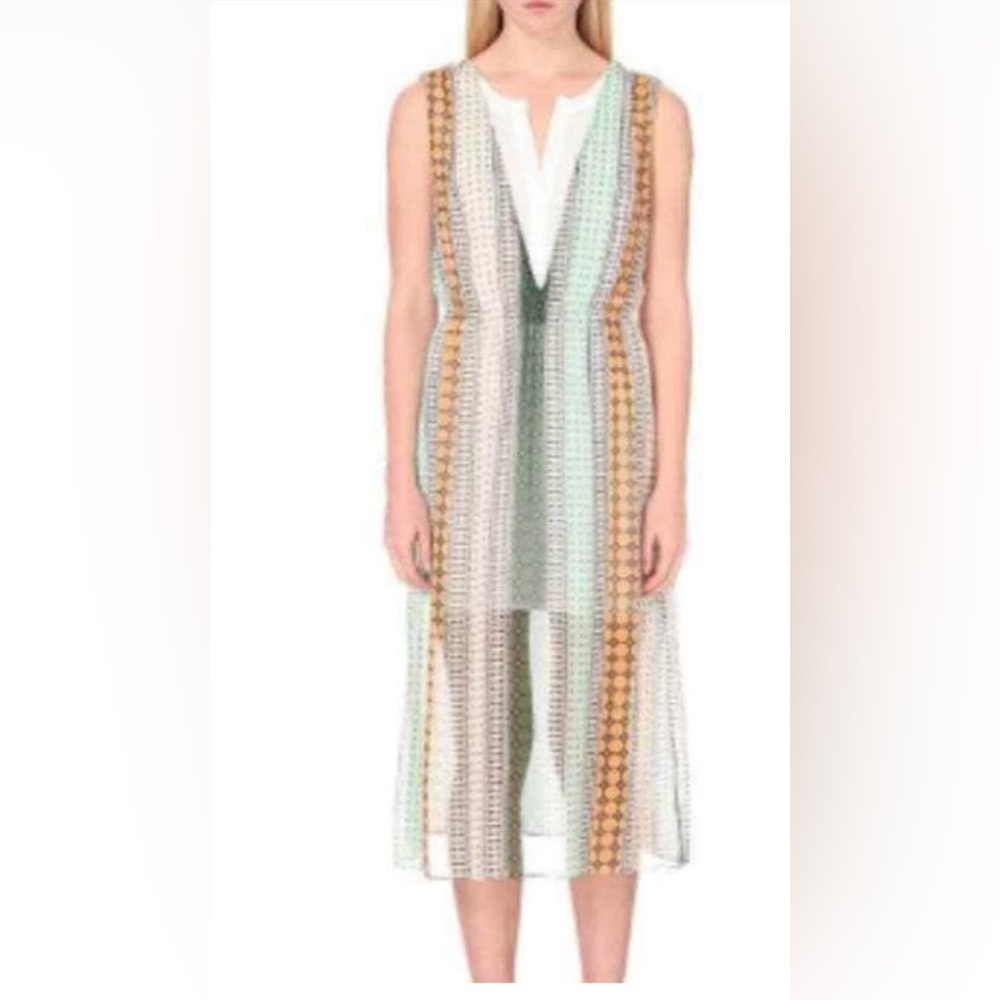 Sandro Orange and Black Patterned Dress | Sz (3) L